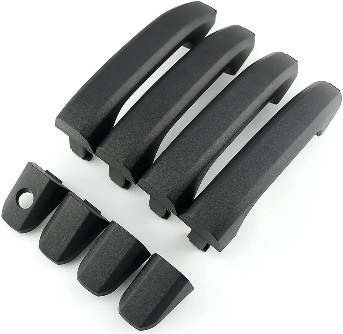 Textured Exterior Door Handles Fit for Chevrolet Cheyenne Silverado 1500 2500 3500 Suburban; Tahoe, GMC Sierra 1500 2500 3500 Yukon XL Car Door Handles (Set of 4, Black)