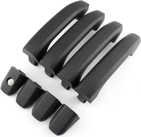 Textured Exterior Door Handles Fit for Chevrolet Cheyenne Silverado 1500 2500 3500 Suburban; Tahoe, GMC Sierra 1500 2500 3500 Yukon XL Car Door Handles (Set of 4, Black)
