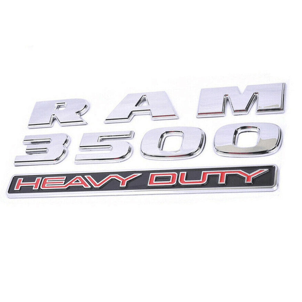 Dodge RAM 3500 Heavy Duty Emblem Letter Badge 3D Logo Namplate Chrome 2PCS