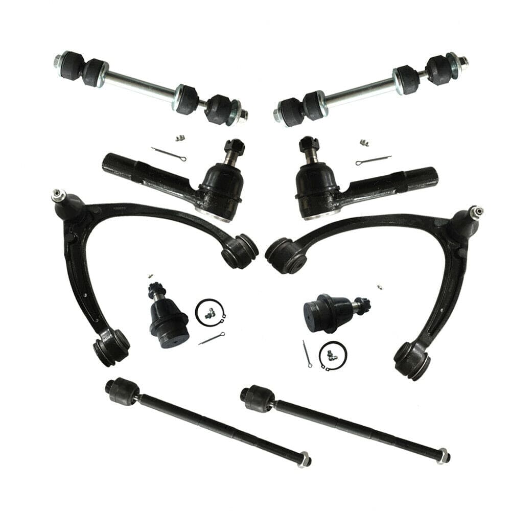 Front Upper Suspension Control Arm Ball Joint Sway Bar, 2007-2014 Cadillac Chevrolet GMC Inner Outer Tie Rod Ends Links with Steel Lower Control Arms