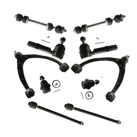 Front Upper Suspension Control Arm Ball Joint Sway Bar, 2007-2014 Cadillac Chevrolet GMC Inner Outer Tie Rod Ends Links with Steel Lower Control Arms