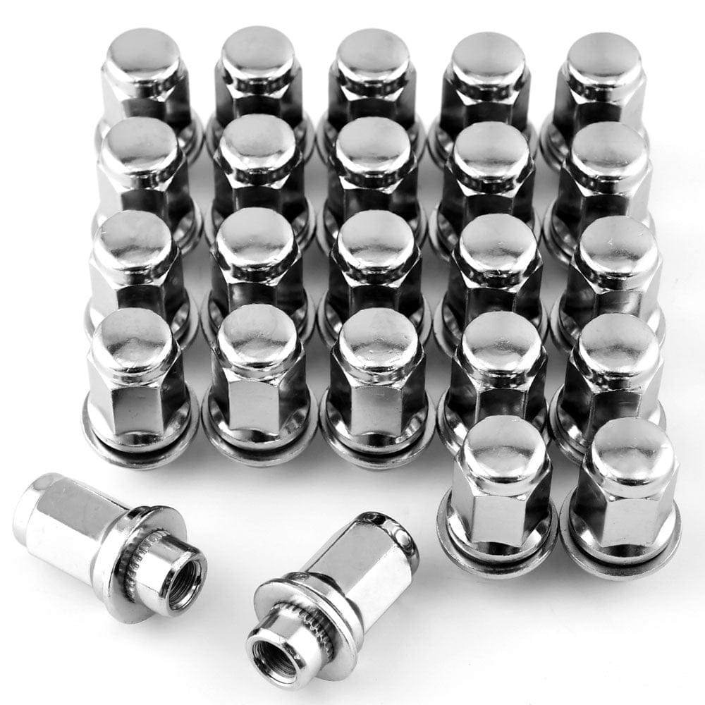 MotorbyMotor 90084-94002 12mmx1.5 Wheel Lug Nuts, Mag Seat Chrome M12x1.5 Lug Nuts Toyota Tacoma, FJ Cruiser 4 Runner Lexus GX