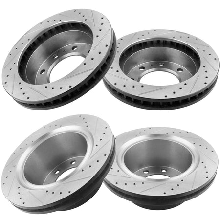Front/Rear  Brake Rotors + Ceramic Pads + Brake Cleaner Fluid for Chevy Silverado 1500 2500, GMC Sierra 1500 2500 Yukon XL -8 Lugs