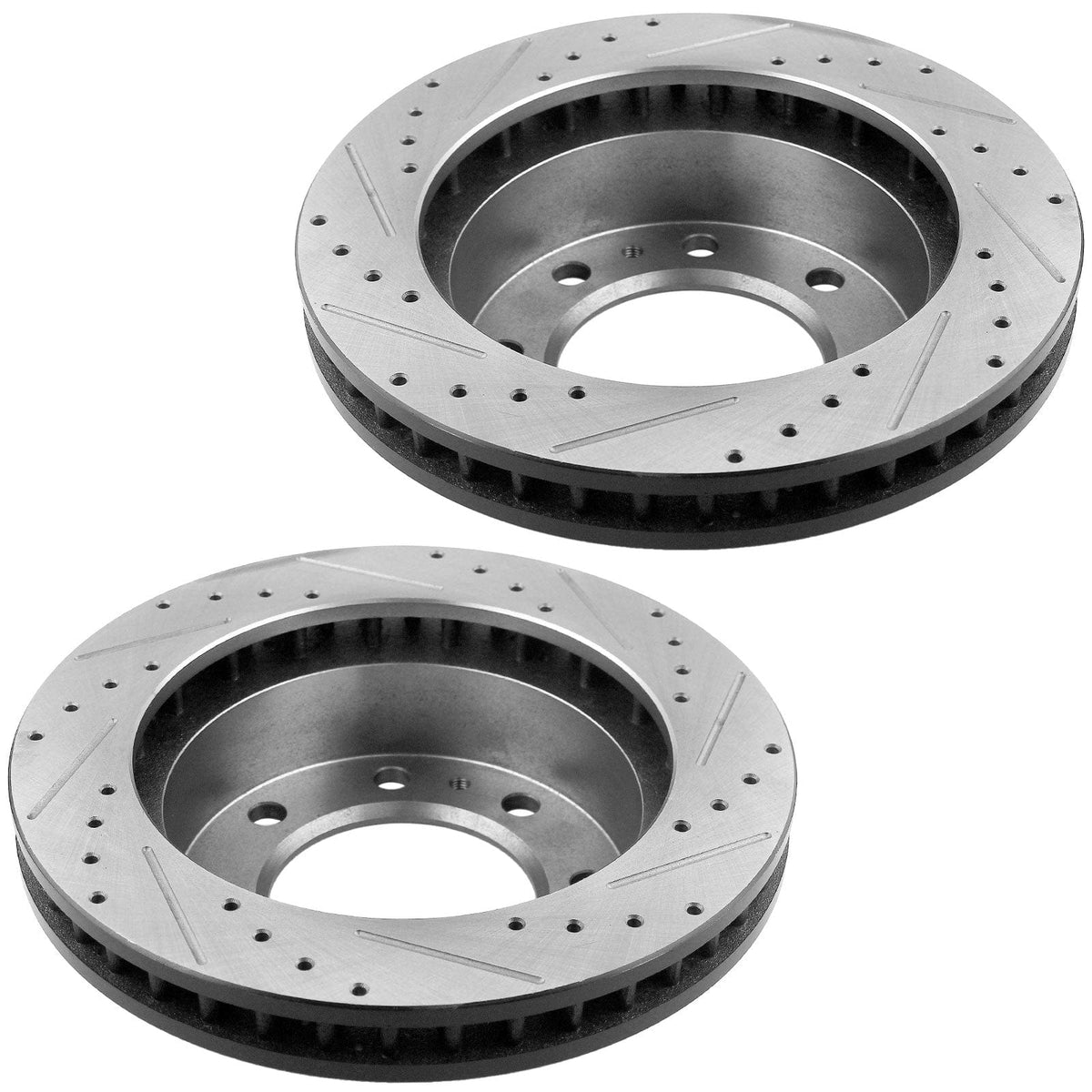 Front Disc Brake Rotors + Brake Ceramic Pads + Cleaner & Fluid Kits Fit Chevrolet Avalanche 2500/Express 3500 4500/Silverado 2500HD 3500HD, GMC Savana 3500 4500/Sierra 2500HD 3500HD