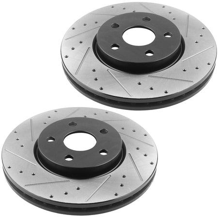 Rear Drilled & Slotted Brake Rotors & Pads Dodge Challenger Charger 300 Magnum