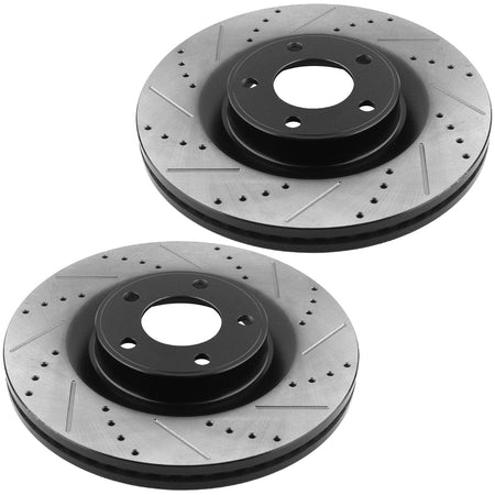 Front Drilled Slotted Disc Brake Rotors Pair 2 for Ford Edge Lincoln MKX 3.7L V6