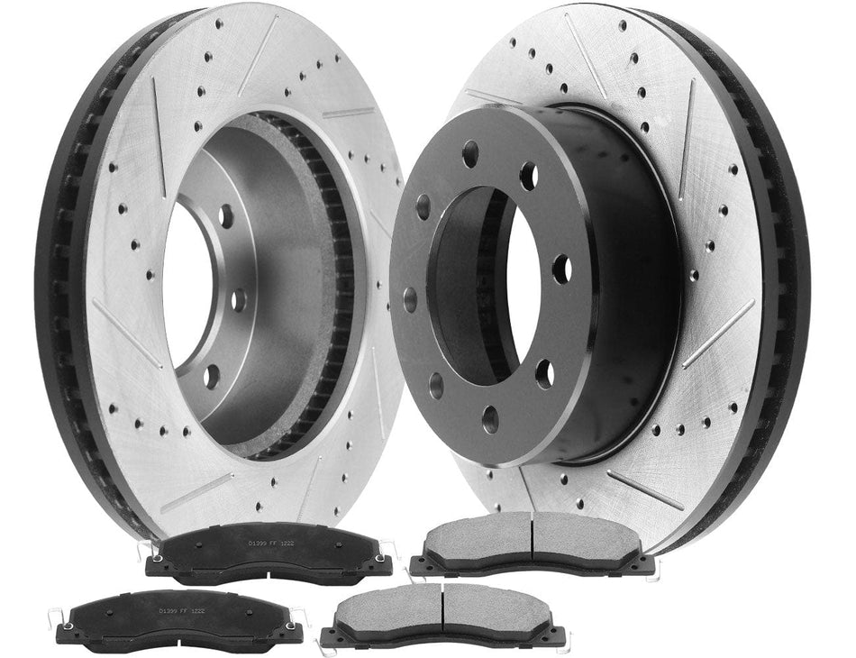 Front Ceramic Disc Brake Pads & Rotors Kit for Ram 1500 2500 3500 Truck
