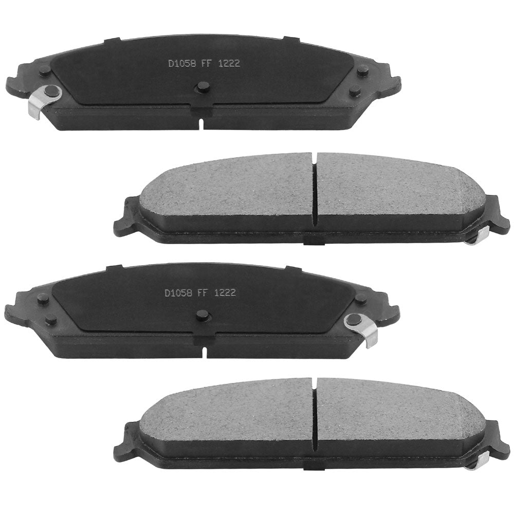 MotorbyMotor 345mm Front Drilled & Slotted Brake Rotors w/Ceramic Pads + Cleaner Fluid for Chrysler 300, Dodge Challenger Charger Magnum 5.7L or V6 AWD