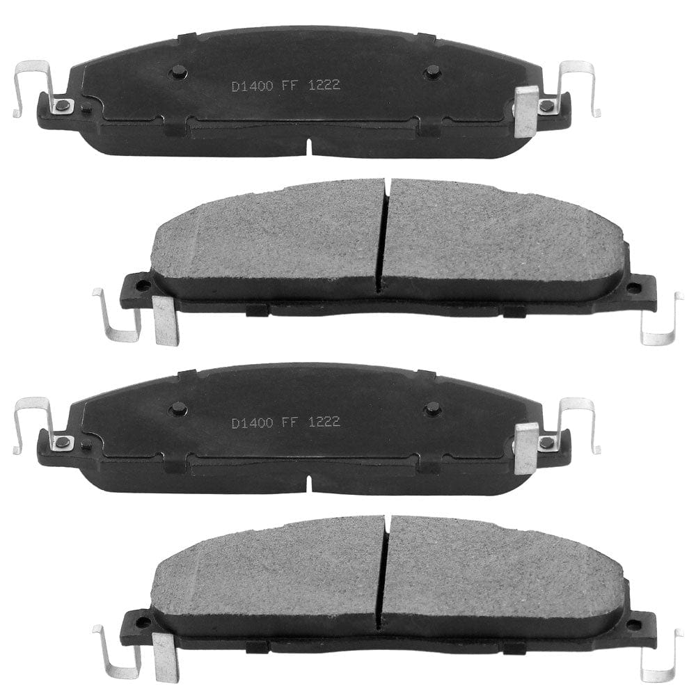 Rear Ceramic Brake Pads w/Hardware Kits Fits Dodge Ram 2500 3500 2009-2010, Ram 1500 2012, Ram 2500 3500 2011-2018-Ceramic Low Dust Brake Pad-4 Pack