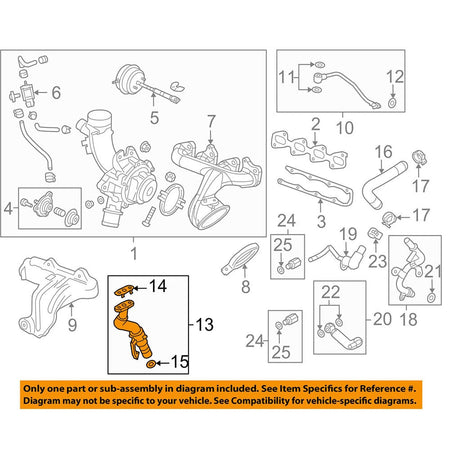 GM TURBO COOLANT RETURN HOSE NEW 55587854 Fit For 2011-2016 GM CHEVY CRUZE 1.4L