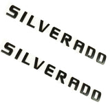 Silverado Nameplate Emblem Badge OEM Genuine Matte Black 2PC