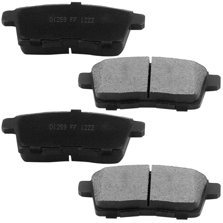 Rear Ceramic Brake Pads w/Hardware Kits Fits for Ford Edge, Lincoln MKX, Mazda CX-7 CX-9 (All Models)-Low Dust Brake Pad-4 Pack