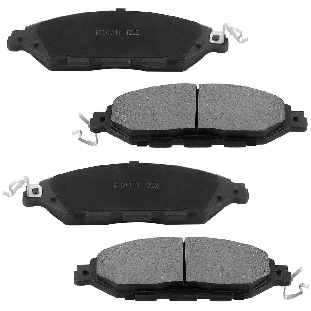 Front Drilled & Slotted Disc Brake Rotors + Ceramic Pads + Cleaner & Fluid Fits for Infiniti JX35 Q60 Q50 QX50 QX60, Nissan Murano Pathfinder