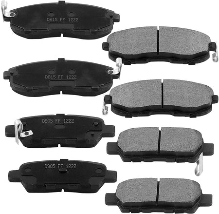 Front & Rear Drilled & Slotted Disc Brake Rotors + Ceramic Pads + Cleaner & Fluid Fits for 2007- 2012 Nissan Altima (All Models), 2013 Nissan Altima (S Coupe Models ONLY)