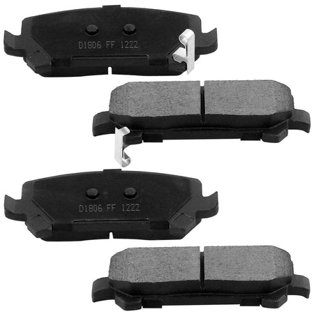 Rear Ceramic Brake Pads w/Hardware Kits Fits for Chevrolet Colorado 2015 - 2020, GMC Canyon 2015 - 2020 (All Models) Ceramic Low Dust Brake Pad-4 Pack