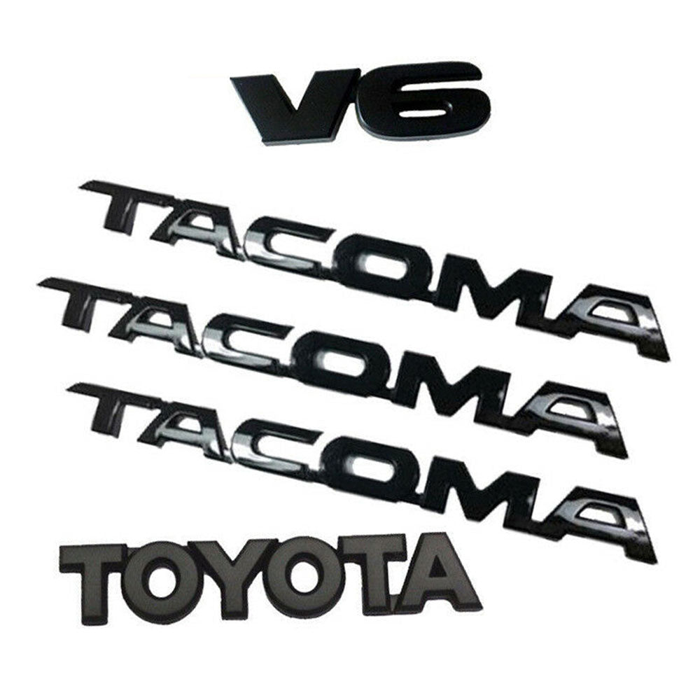 Toyota Tacoma V6 Emblem Kit Matte Black 5 PCS
