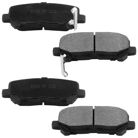 Rear Ceramic Brake Pads w/Hardware Kits Fits for Acura MDX ZDX, Honda Odyssey Pilot (All Models)-Low Dust Brake Pad-4 Pack