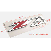 Load image into Gallery viewer, Sierra Z71 4x4 Emblem Chevy Silverado Decal Sticker Badge Red Chrome 2PC