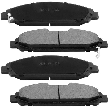 Front Drilled & Slotted Disc Brake Rotors + Ceramic Pads + Cleaner & Fluid Fits for Ford Mustang 2015 2016 2017 2018 2019 2020 (2.3L, 3.7L)