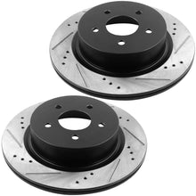 Load image into Gallery viewer, MotorbyMotor-Front Drilled &amp; Slotted Brake Rotors w/Ceramic Brake Pads w/Cleaner &amp; Fluid Fits for Jeep Cherokee XJ, Jeep Comanche, Jeep Wagoneer, Jeep Grand Cherokee