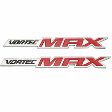 Load image into Gallery viewer, Vortec Max Emblem Badge Chevrolet Silverado Sierra Decal OEM Chrome Red 2pcs