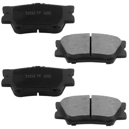 Rear Ceramic Brake Pads w/Hardware Kits Fits for Lexus ES300h ES350 HS250h, Pontiac Vibe, Toyota Camry Matrix RAV4-Low Dust Brake Pad-4 Pack