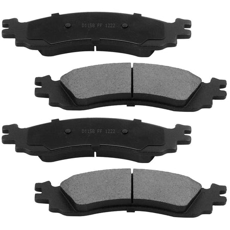 Front Ceramic Brake Pads w/Hardware Kits Fits for Ford Explorer Sport Trac Taurus, Mercury Mountaineer (All Models)-Low Dust Brake Pad-4 Pack
