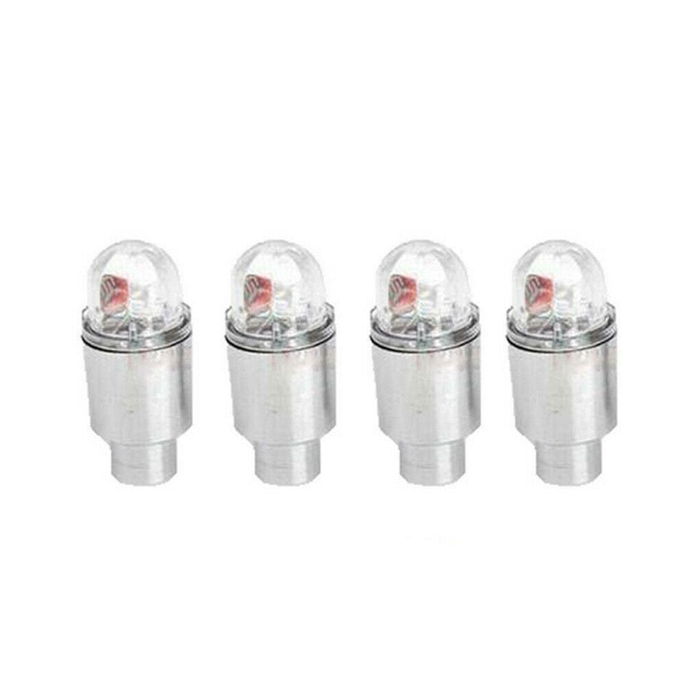 4x Red LED Wheel Tyre Tire Air Valve Stem Cap Lights Lamp For Car Motorcyle Bike WLR-004