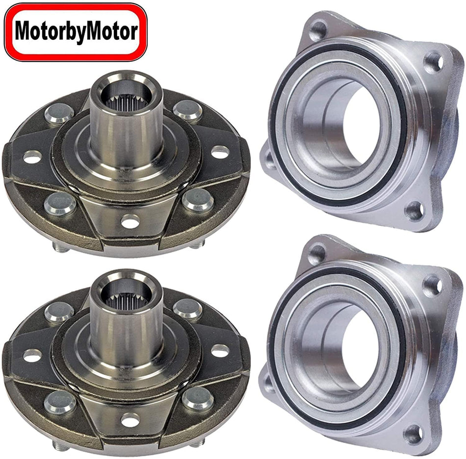 Front Wheel Bearing & Hub Assembly Fits for 1997 Acura CL, 1990-1997 Honda Accord Wheel Hub w/4 Lugs-930-466, 513098-2 Pack