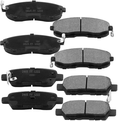 Front & Rear Drilled & Slotted Disc Brake Rotors + Ceramic Pads + Cleaner & Fluid Fits for 2013 2014 2015 2016 2017 2018 2019 Nissan Sentra