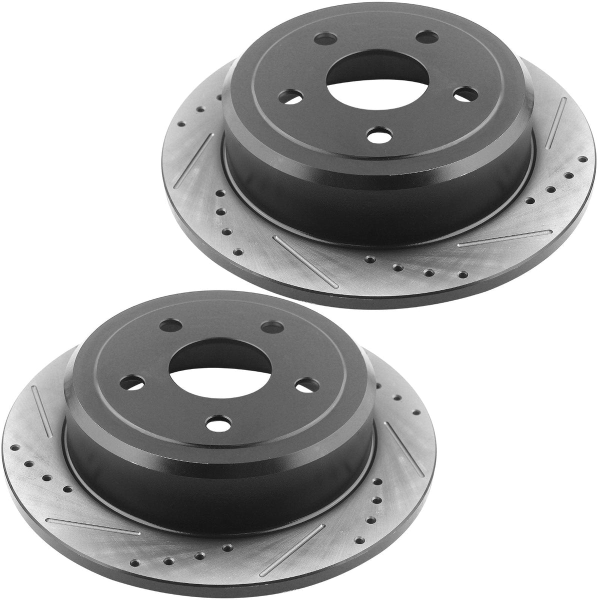 Rear Drilled & Slotted Disc Brake Rotors w/Ceramic Pads Fits for 2002-2005 Ford Explorer, 2002-2005 Mercury Mountaineer-5 Lugs