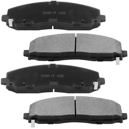 Front Ceramic Brake Pads w/Hardware Kits Fits for Chrysler Pacifica Town & Country, Dodge Grand Caravan Journey Gladiator Wrangler, Ram C/V, Volkswagen Routan-Ceramic Low Dust Brake Pad-4 Pack
