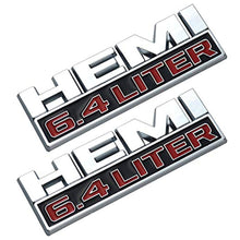 Load image into Gallery viewer, Dodge Ram HEMI 6.4 LITER Emblem Fender Side Black 2Pcs