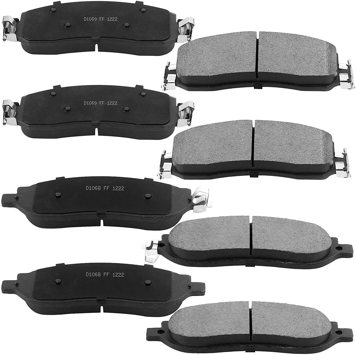 Front & Rear Drilled & Slotted Disc Brake Rotors + Ceramic Pads + Cleaner & Fluid Fits for 2005-2012 Ford F-250 Super Duty, 2005-2012 Ford F-350 Super Duty