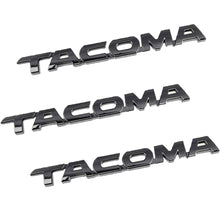 Load image into Gallery viewer, Toyota Tacoma Emblem Tag Door Fender Decal Badge Nameplate Gloss Black 3PC