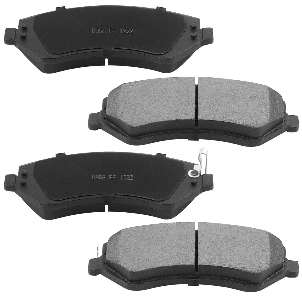 Front Ceramic Brake Pads w/Hardware Kits Fits for Jeep Liberty, Chrysler Town & Country Voyager, Dodge Caravan Grand Caravan Low Dust Brake Pad (Rear Drum Brakes ONLY) -4 Pack