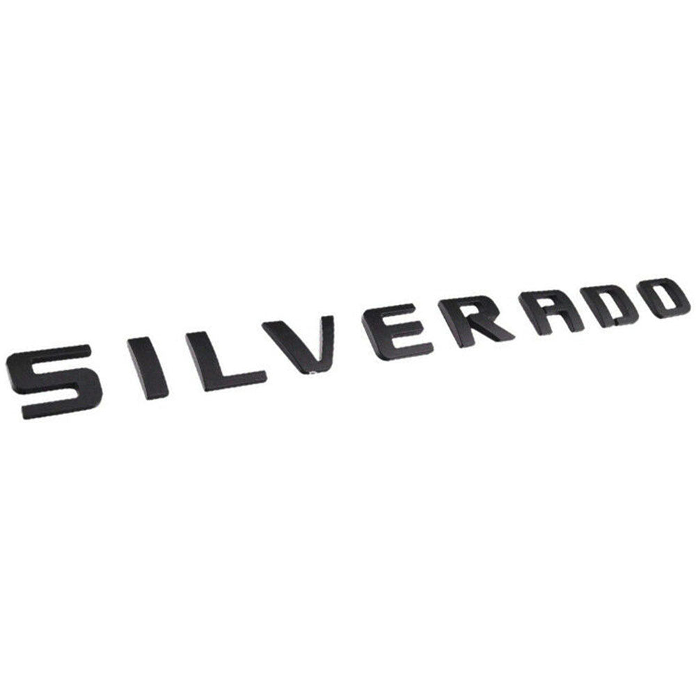 Set of 2 Genuine Gloss Black Silverado Emblem Badge Nameplate 3d Letter