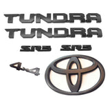 Matte Black Out Toyota Tundra Emblem Badges Tailgate for 2000-2018 Tundra--6PCS