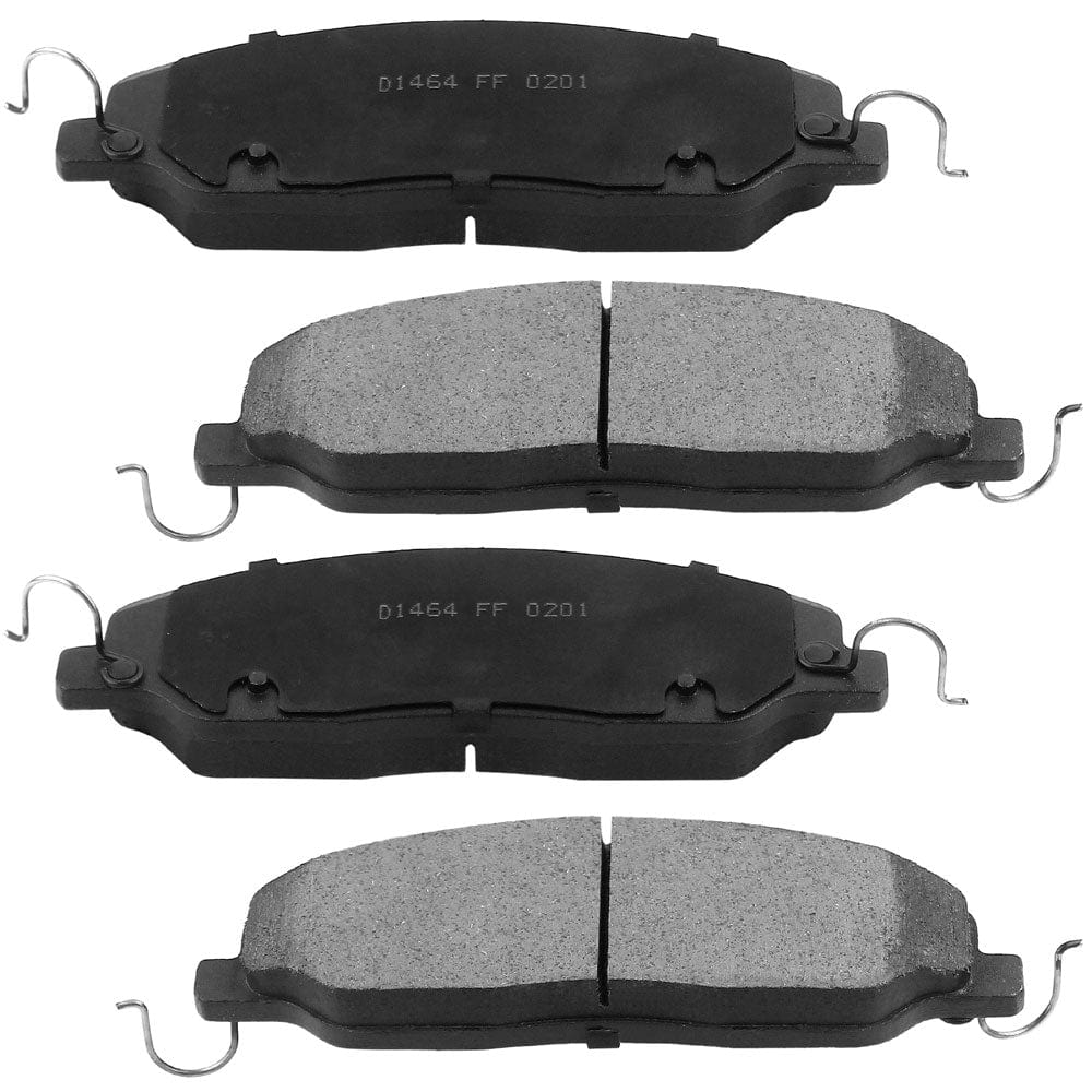 Front Ceramic Brake Pads w/Hardware Kits Fits for Ford Mustang 2011-2014 (V6 3.7L)-Low Dust Brake Pad-4 Pack
