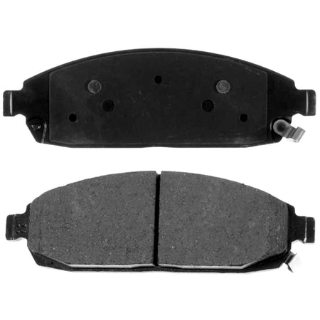 MotorbyMotor Front Ceramic Brake Pads with Hardware Kits Jeep Commander 2006-2010, Jeep Grand Cherokee 2005-2010 (Excludes SRT-8 Models) Low Dust Brake Pad