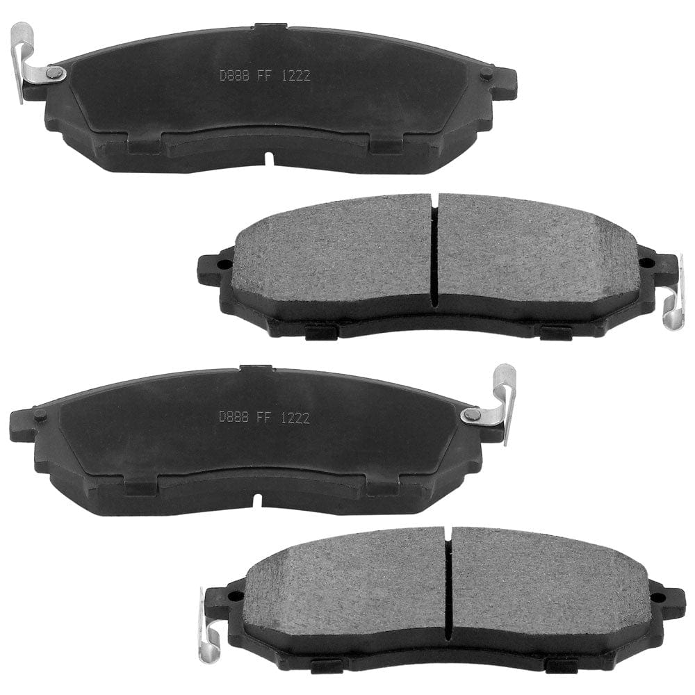 Rear Ceramic Brake Pads w/Hardware Kits Fits for Infiniti EX35 EX37 FX37 FX45 G25 G35 G37 M35 M35H M37 M45 M56 Q40 Q45 Q70 Q70L QX50 QX70, Nissan 350Z 370Z Murano Pathfinder-4 Pack