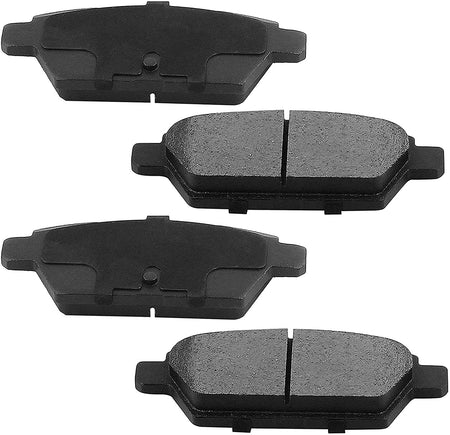 Rear Drilled & Slotted Disc Brake Rotors + Ceramic Pads + Cleaner & Fluid Fits for Buick Allure Lacrosse, Chevy Impala (Limited), Pontiac Grand Prix-5 Lug Wheel Holes