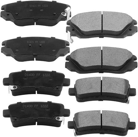 Front & Rear Drilled & Slotted Disc Brake Rotors + Ceramic Pads + Cleaner & Fluid Fits for 2010 2011 2012 2013 2014 2015 Chevy Camaro