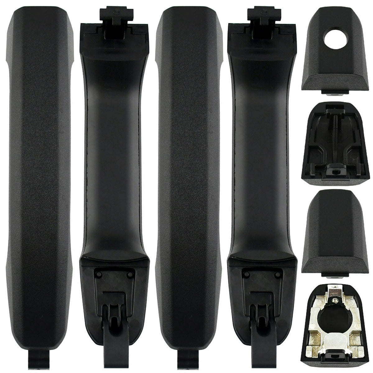 Front and Rear Exterior Door Handle Fits for Chevrolet Silverado 1500 Suburban Tahoe, GMC GMC Sierra 1500 Yukon XL-Outer Outsider Door Handles (4 Pack)