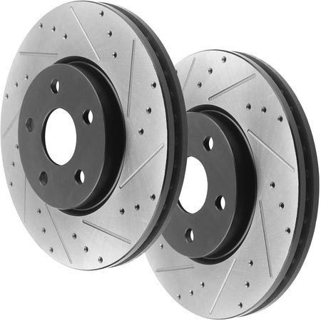 Front Slotted Disc Brake Rotors + Brake Pads For Impala Monte Carlo Lucerne