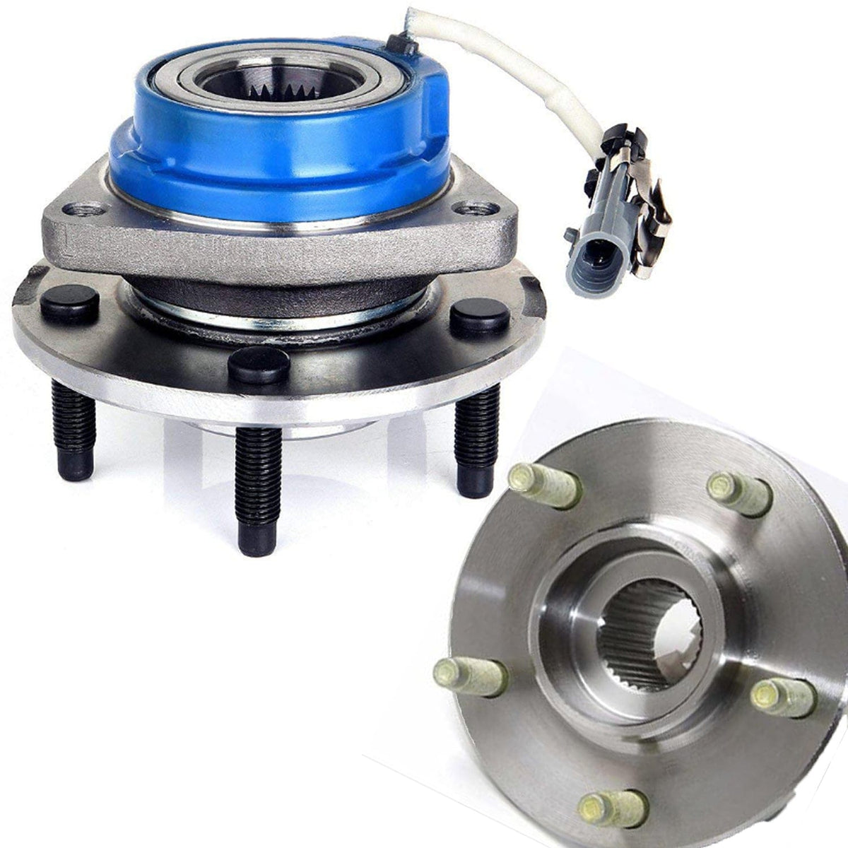 Front Wheel Bearing Hub Assembly Fit Allure, Aurora, Bonnevile, Century, Impala Hub Bearing (2 Pack) w/ABS, 5 Lugs, Replace 513121