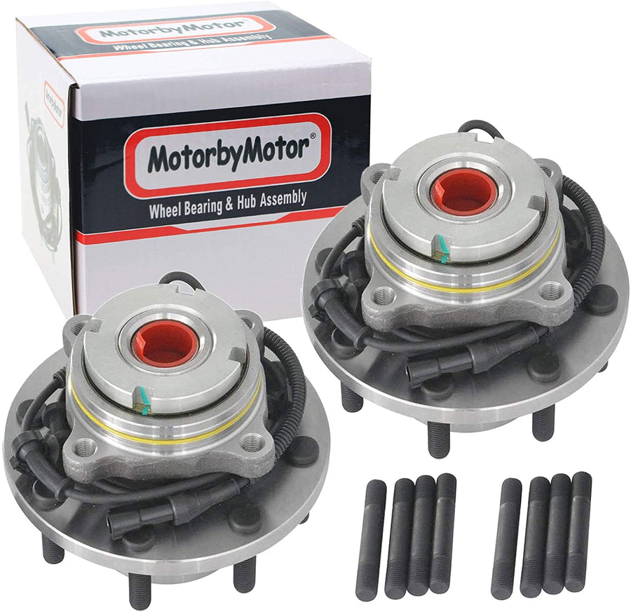 MotorbyMotor (4WD) Front Wheel Hub & Bearing Assembly Compatible with 1994-2004 Ford F-250 F-350 F-450 F-550 Super Duty Hub Bearing w/8 Lugs, w/ABS 4x4-515057 (2 PACK)