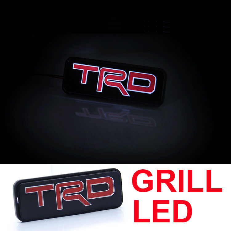 TRD LED Red Emblem Car Front Grill Grille Badge For Toyota Camry Corolla Yaris