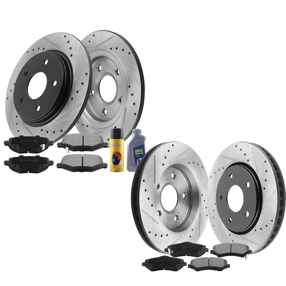 302mm Front & 305mm Rear Coating Brake Rotor + Brake Pad For Journey Routan C/V