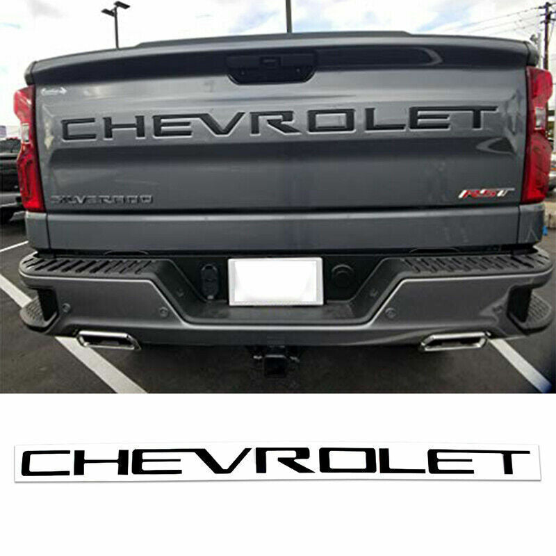 Chevrolet Silverado Emblems Rear tailgate Letters Insert Nameplate Black